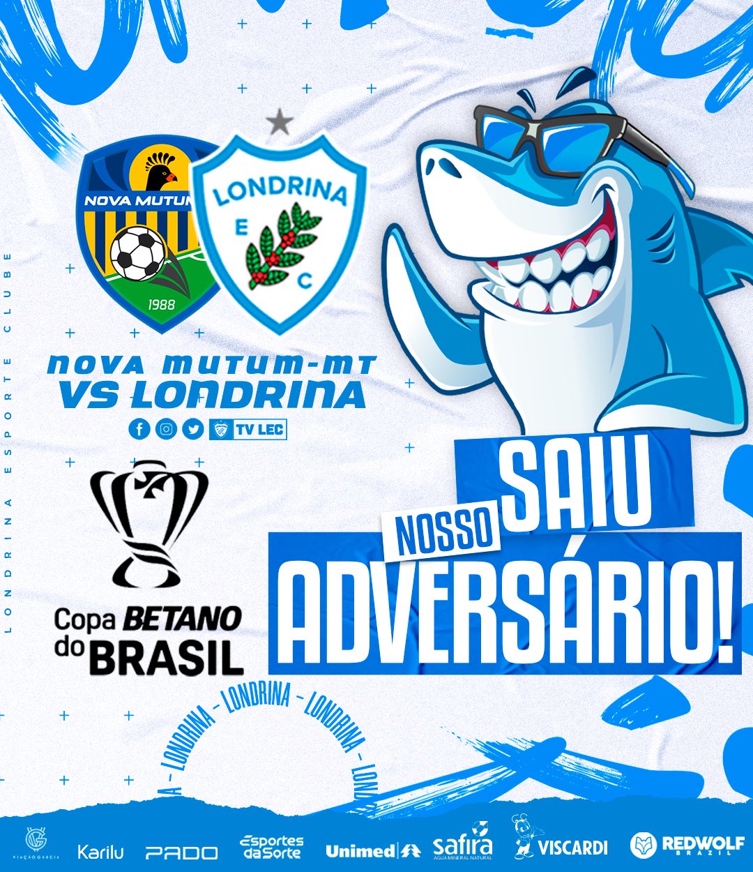 Tubarão terá o Nova Mutum-MT na estreia da Copa do Brasil